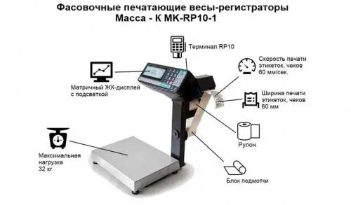 Весы с печатью этикеток МАССА-К MK_RP10-1