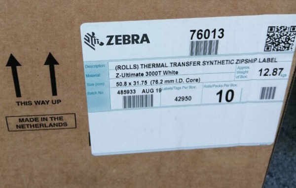 Термотрансферная этикетка Zebra Z-Ultimate 3000T 51x32/590