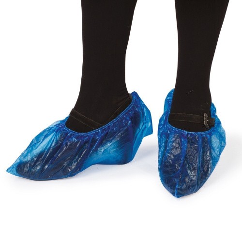 Бахилы КОМПЛЕКТ 100 штук (50 пар), ОСОБО ПРОЧНЫЕ, размер 40×14 см, 55 мкм, 6 г, ПНД