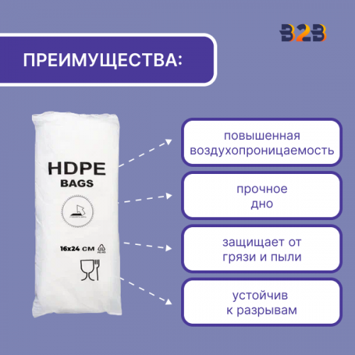 Фасовочные пакеты 16x24см, 8мкм, евробокс, А7 (750 шт.)