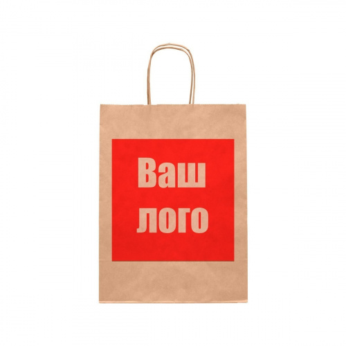 Крафт пакет с кручеными ручками, 350*200*345мм, 90 г/м2